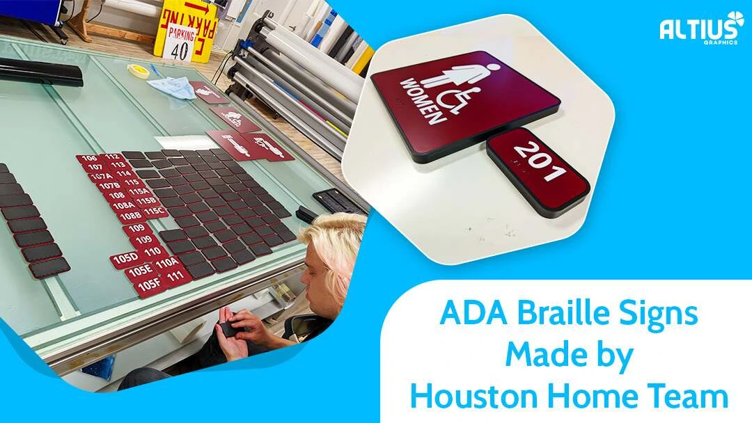 ADA Braille Signs Made by Houston Home Team
