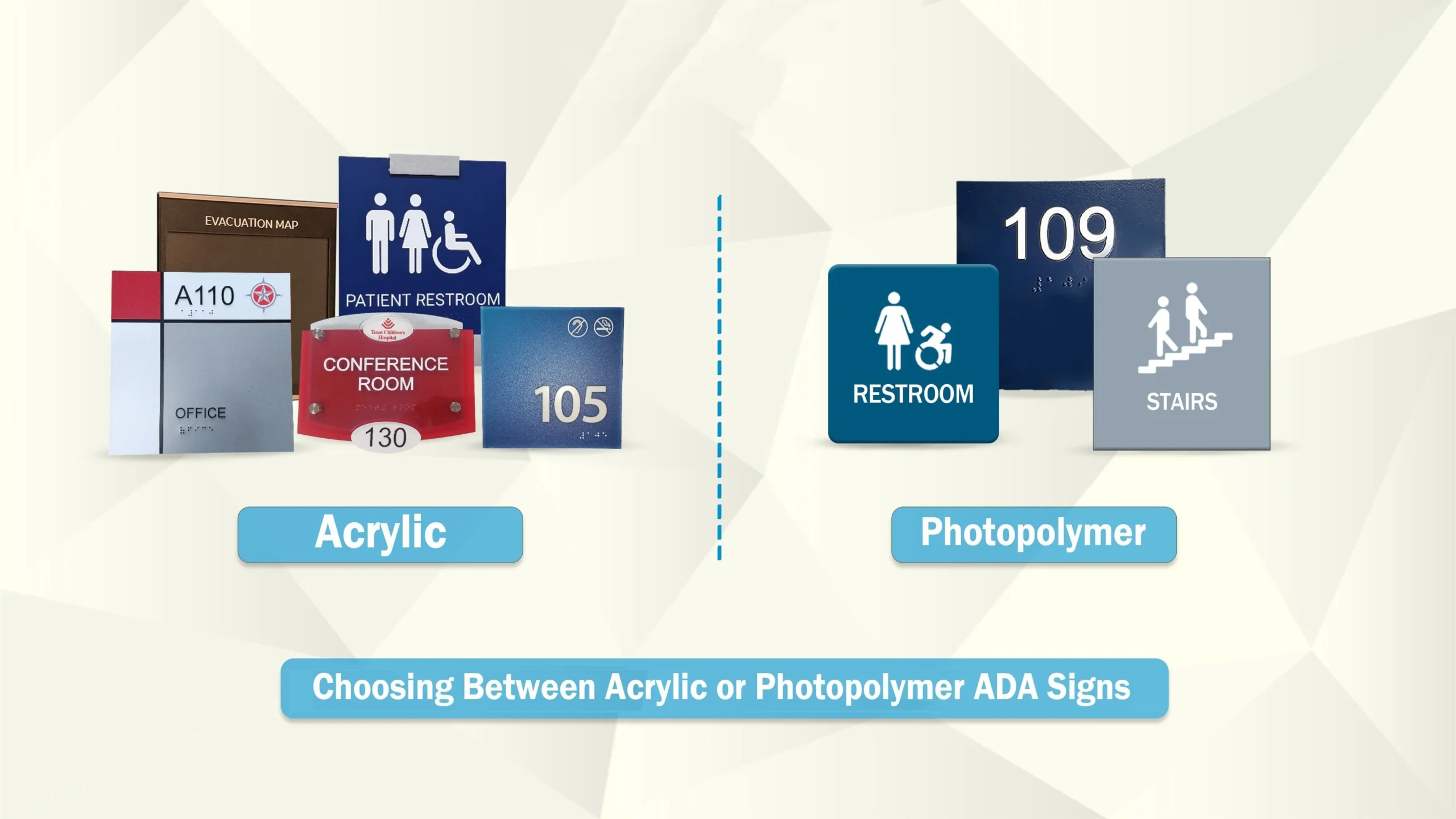 Choosing Between Acrylic or Photopolymer ADA Signs