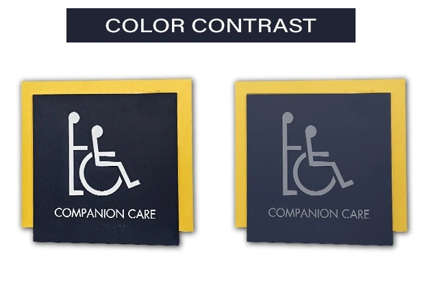 ADA signage for hospitals with color contrast