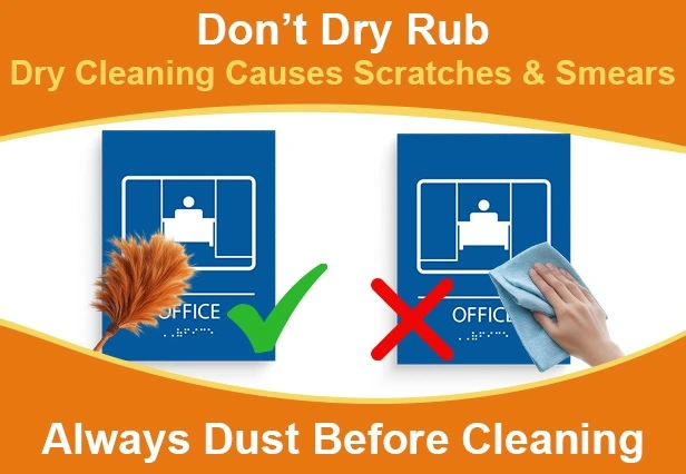 ada sign care dust before cleaning acrylic signs 1
