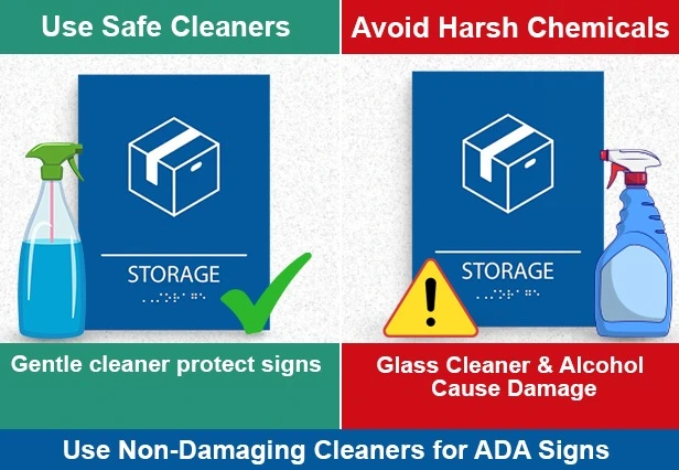 ada sign care safe cleaners avoid harsh chemicals